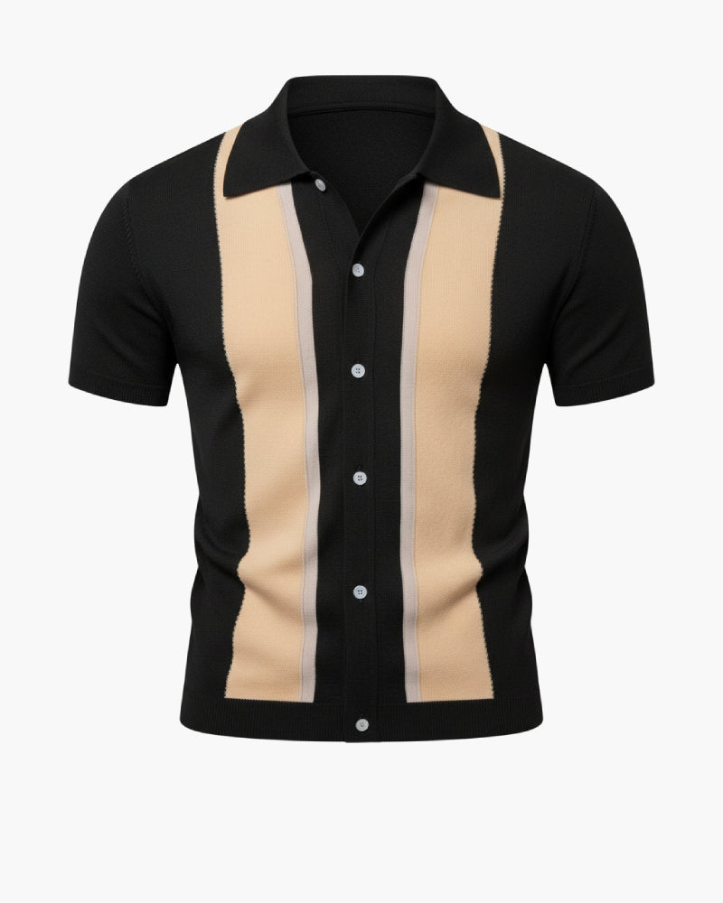 Camisa de rayas negras para hombre – Style Old Money - Main Image