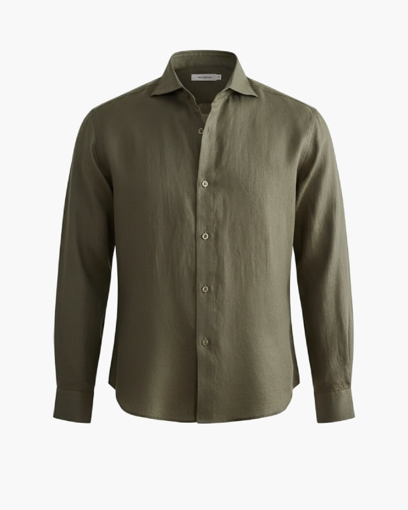 Men's khaki linen shirt – Style Old Money