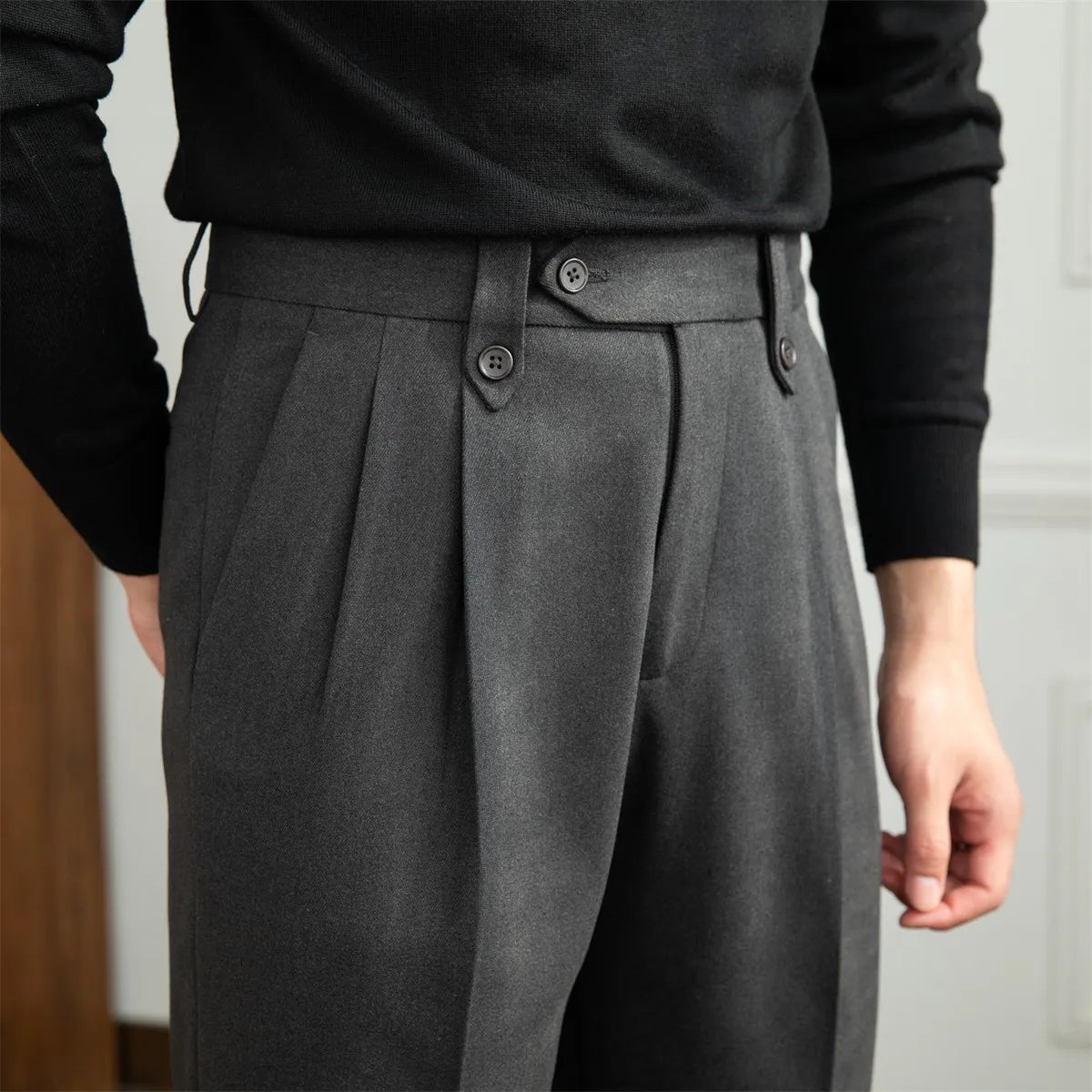 Grey Men's Matching Fashionable 5 Button Vest + Pleated Or Flat Front Pants Slacks main image 1