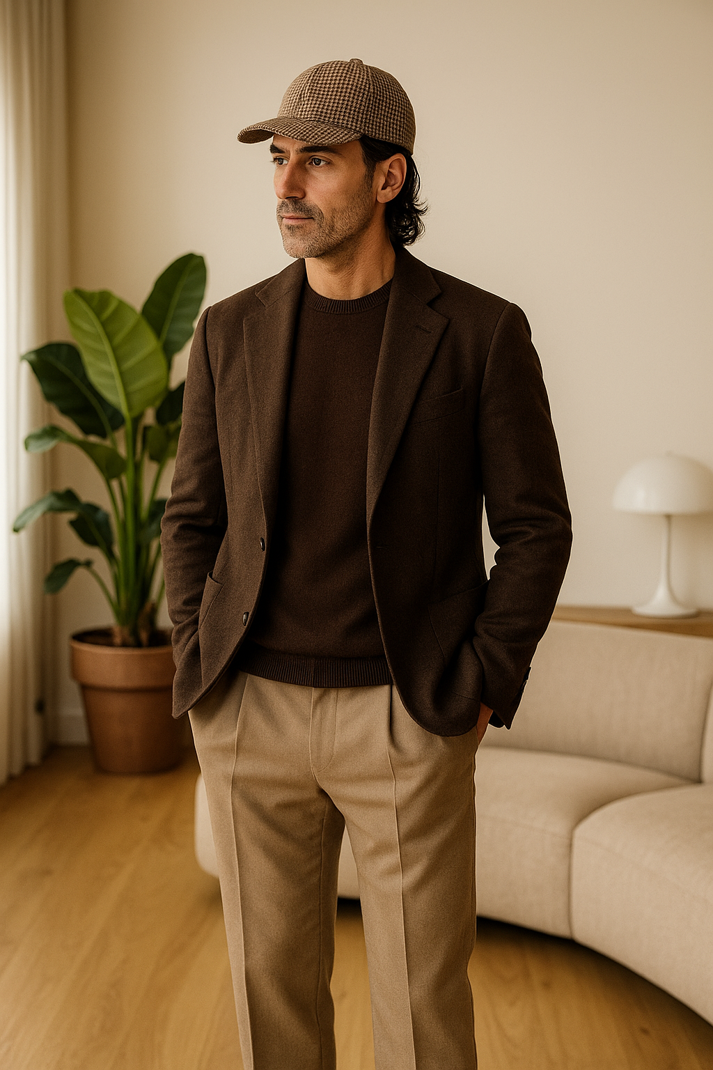 Casquette pied de poule