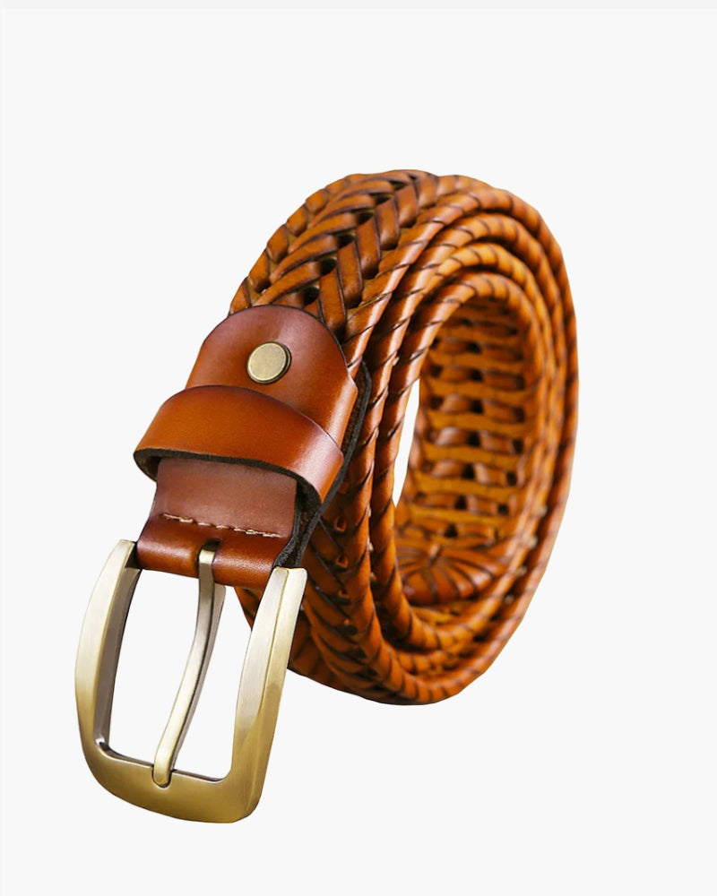 Ceinture en cuir tressé homme