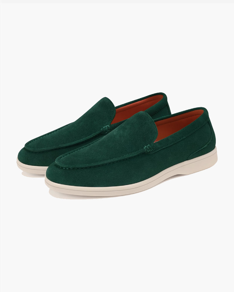 Mocassin homme daim vert