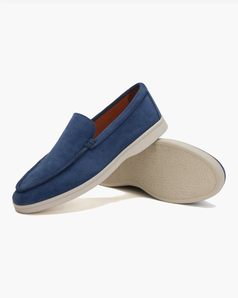 Mocassin homme daim bleu