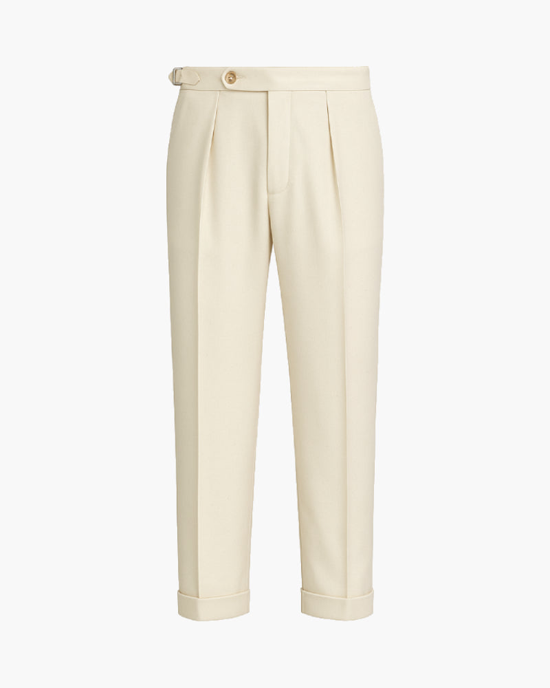 Pantalon a pince beige homme