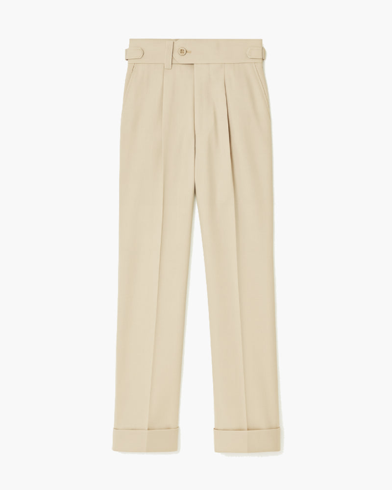 Men's beige pleated pants Style Old Money Men's beige pleated pants Style Old Money