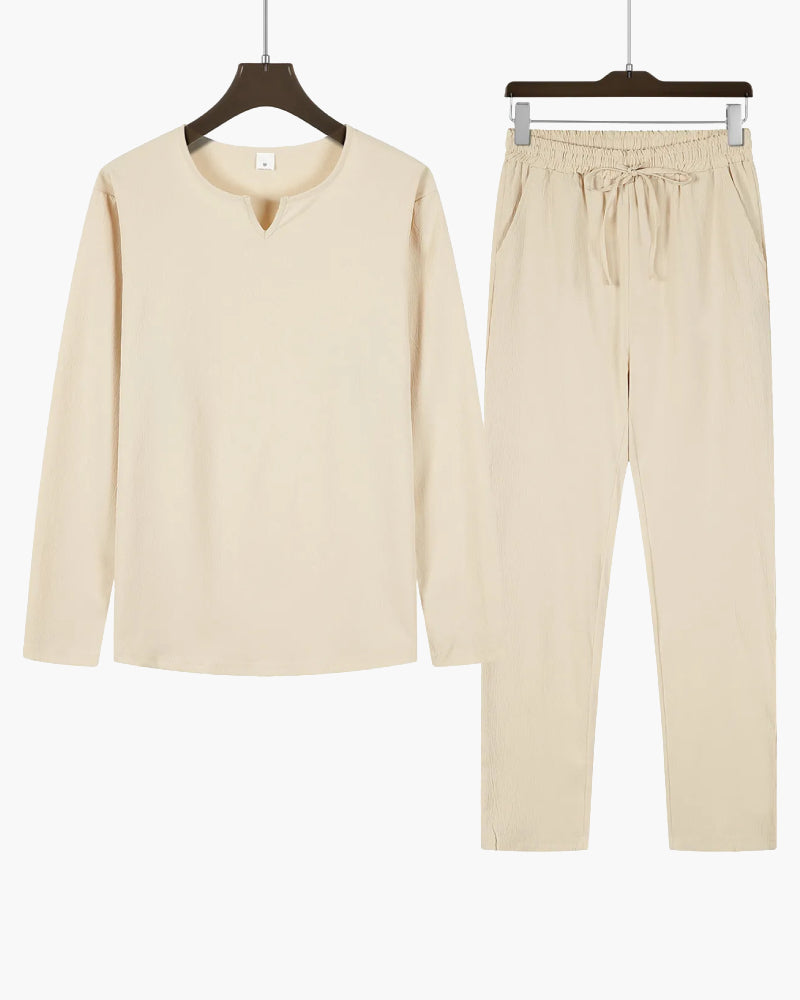 Ensemble lin beige homme