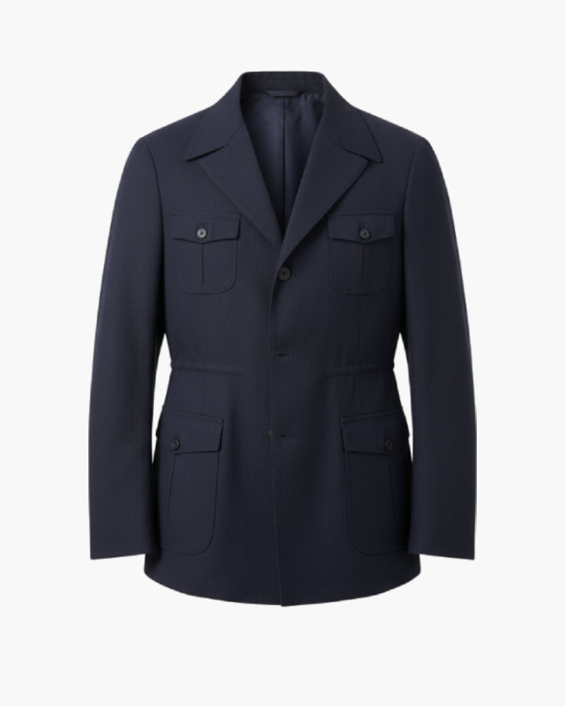 Veste saharienne bleu homme