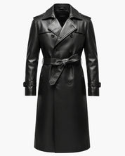 Leather trench coat homme