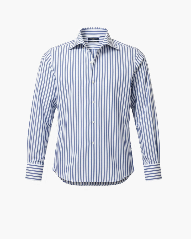 striped white dress shirt Blue collar Limited Edition The easy care technology ensures that it remains crisp through the course of your day Lawson Stripe Button Up Shirt