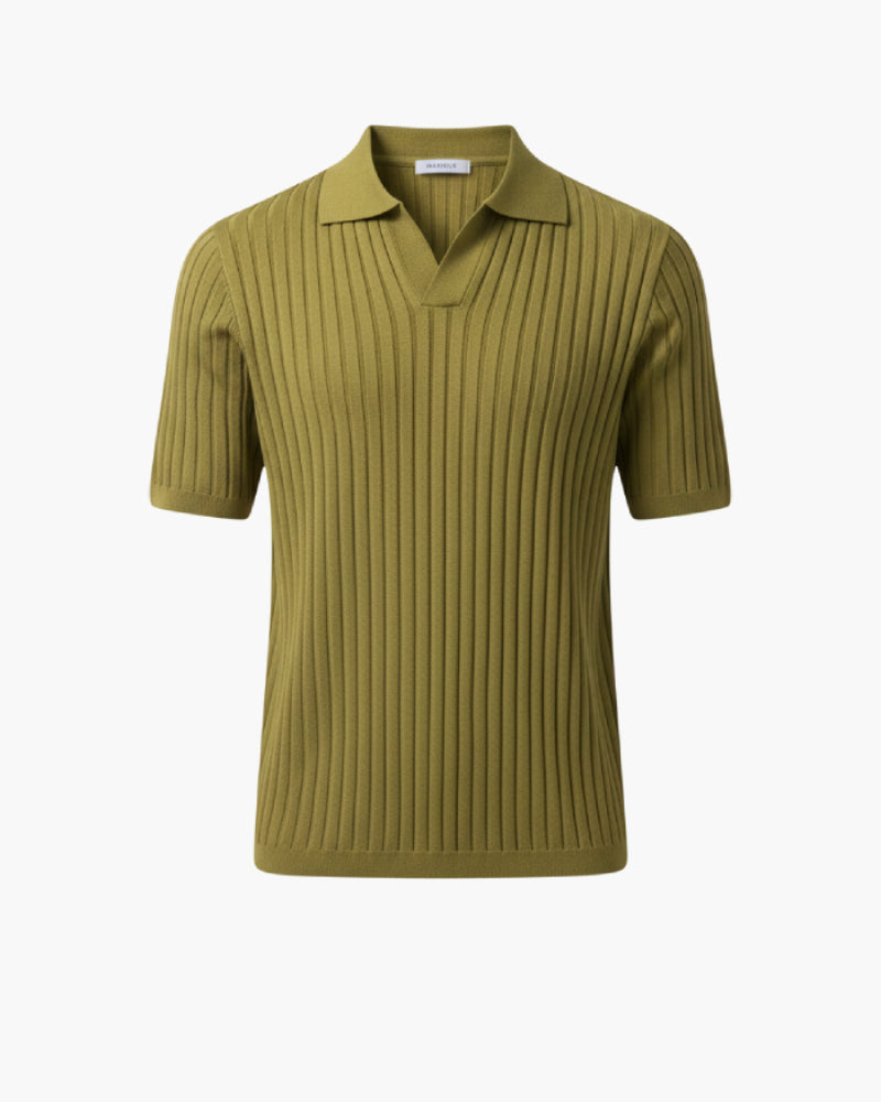 Green knit polo
