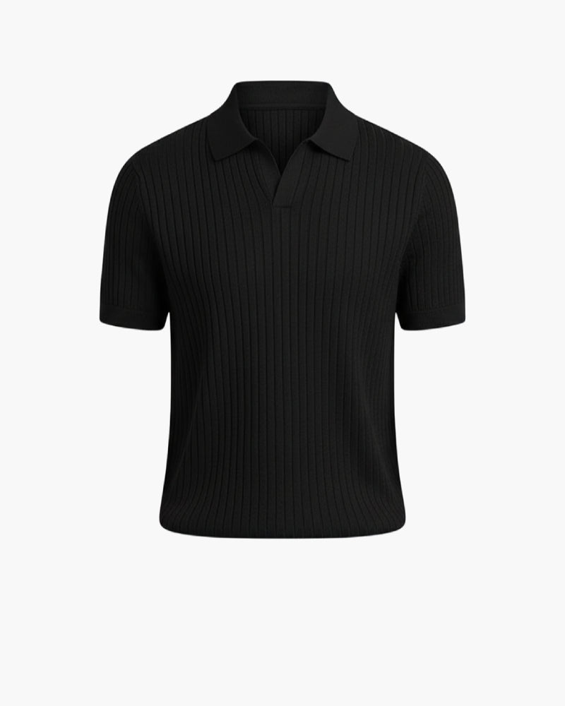 Black knit polo