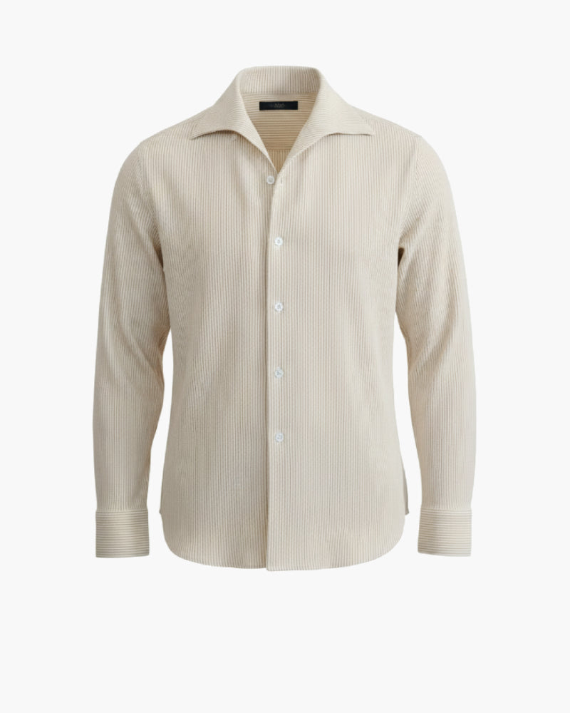 Chemise Rayée beige homme
