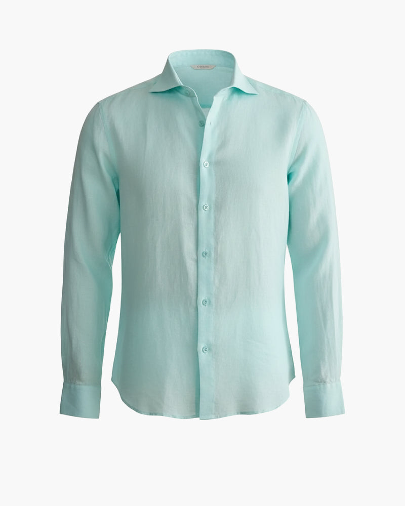 Chemise lin vert homme