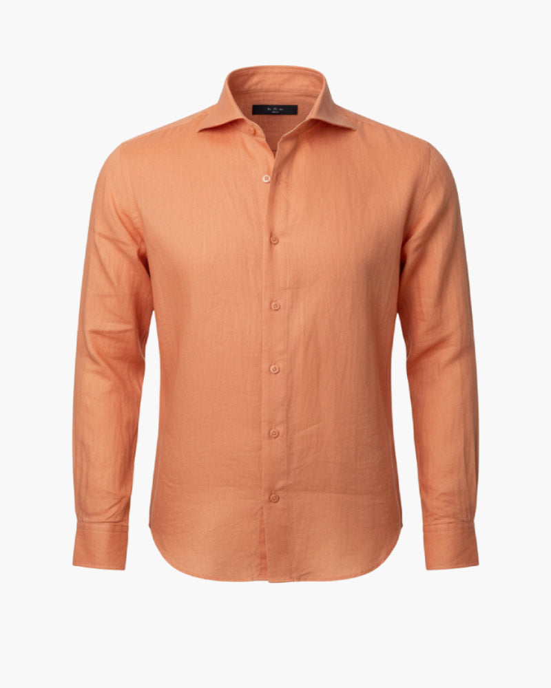 Chemise lin orange homme