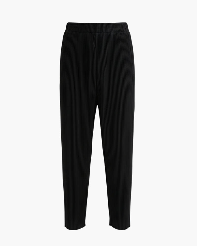 Pantalon plissé noir homme