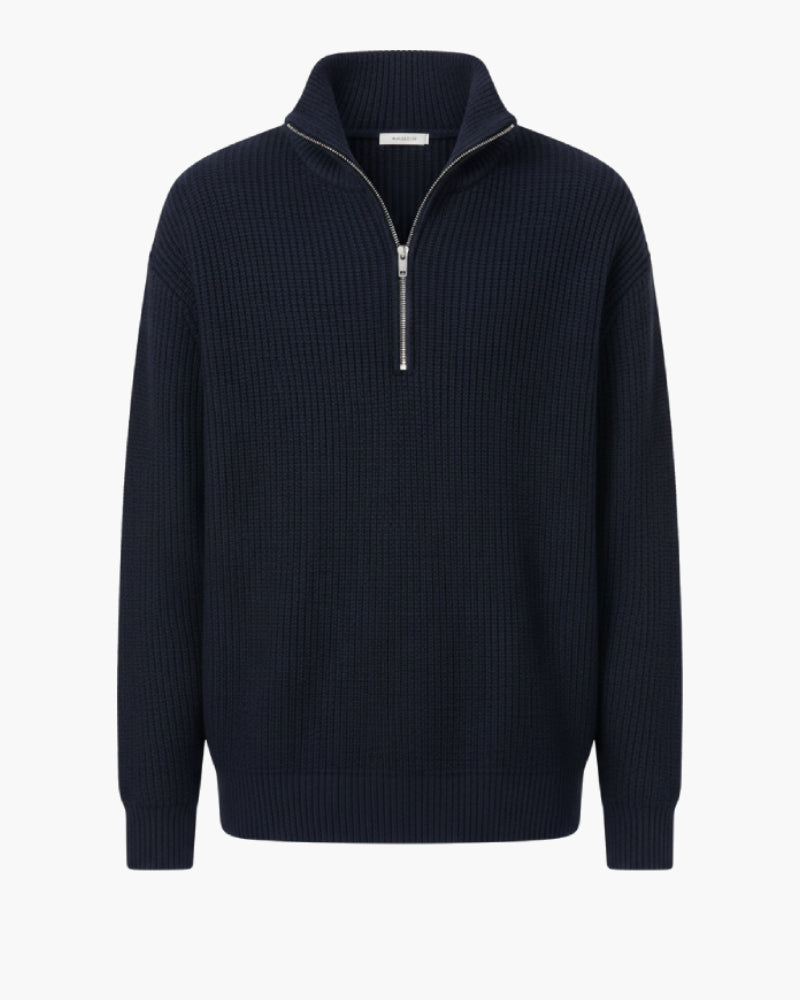 Pull col zippé homme noir