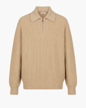 Pull homme col zippé laine