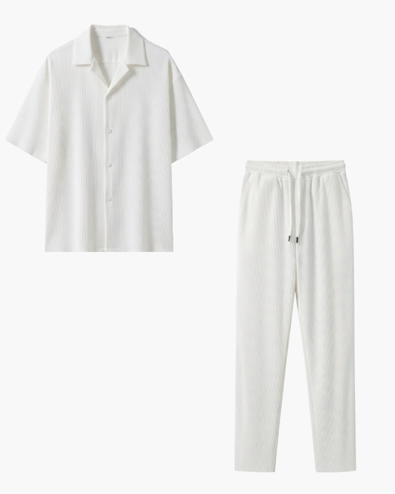 Ensemble plissé blanc homme