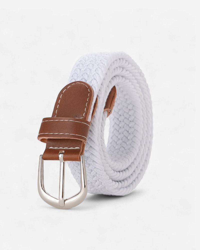Ceinture tressée blanche homme