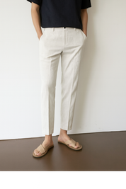 Pantalon en lin blanc homme