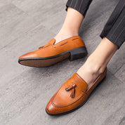 Mocassin a gland marron homme