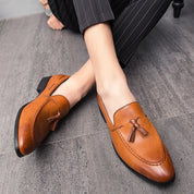 Mocassin a gland marron homme