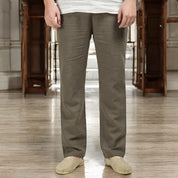 Pantalon lin vert homme