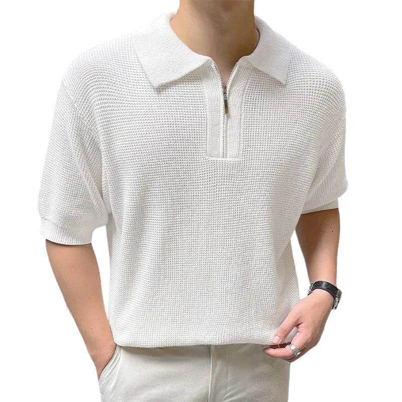 Men's Zip Polo Shirt – Style Old Money Men's Zip Polo Shirt – Style Old Money