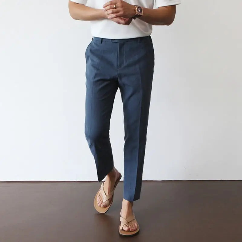 Pantalon en lin blanc homme