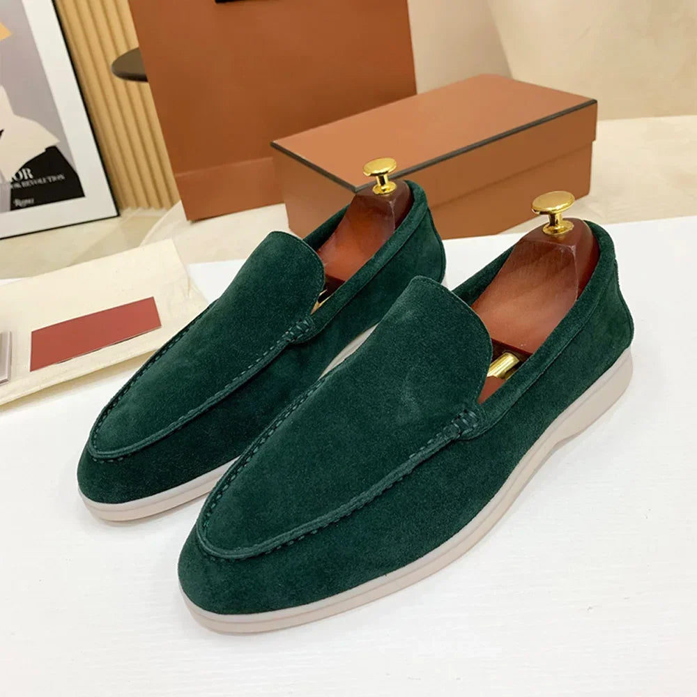 Green suede men's loafer Style Old Money Green suede men's loafer Style Old Money