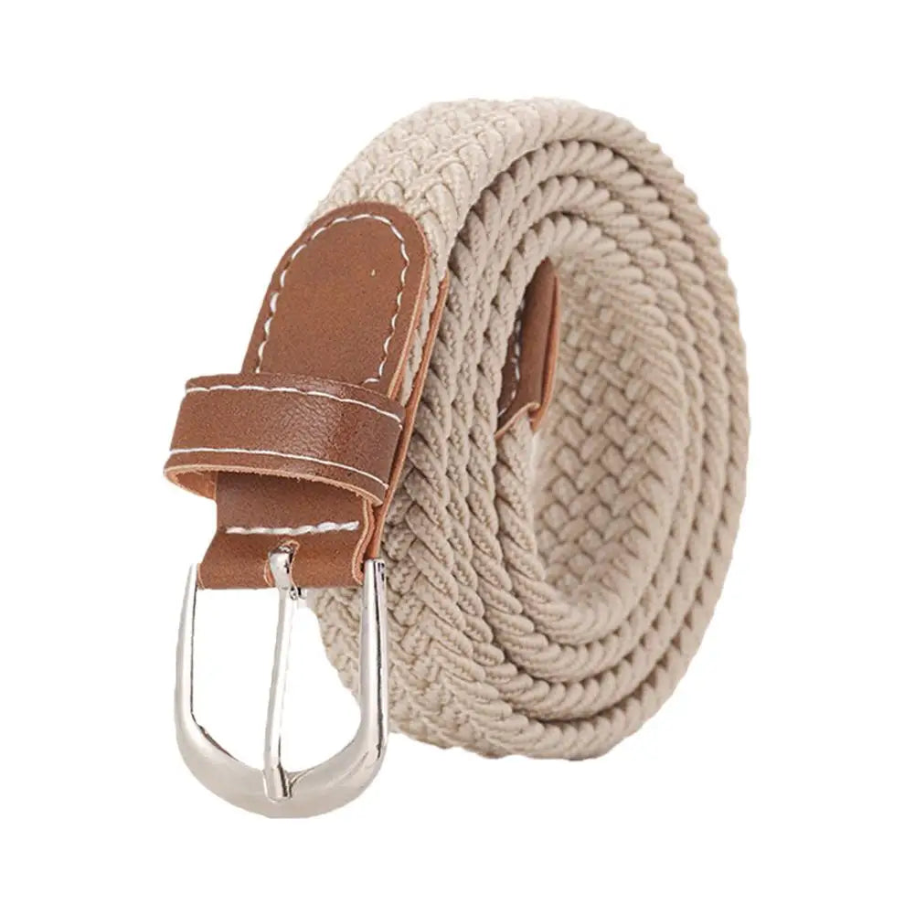 Ceinture tressée beige homme