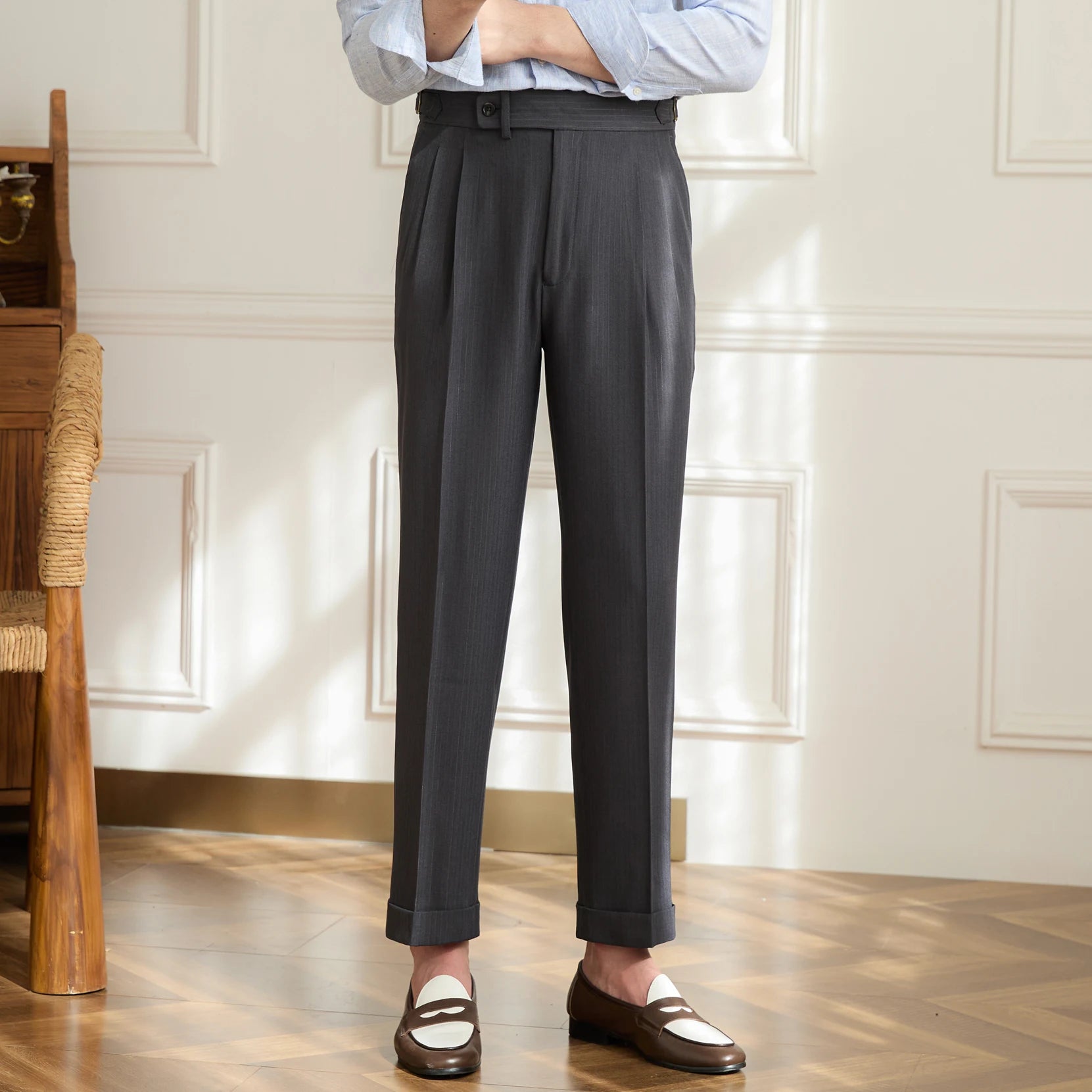 Pantalon costume homme rayé