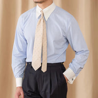 Camisa azul de hombre con cuello blanco - 3XL