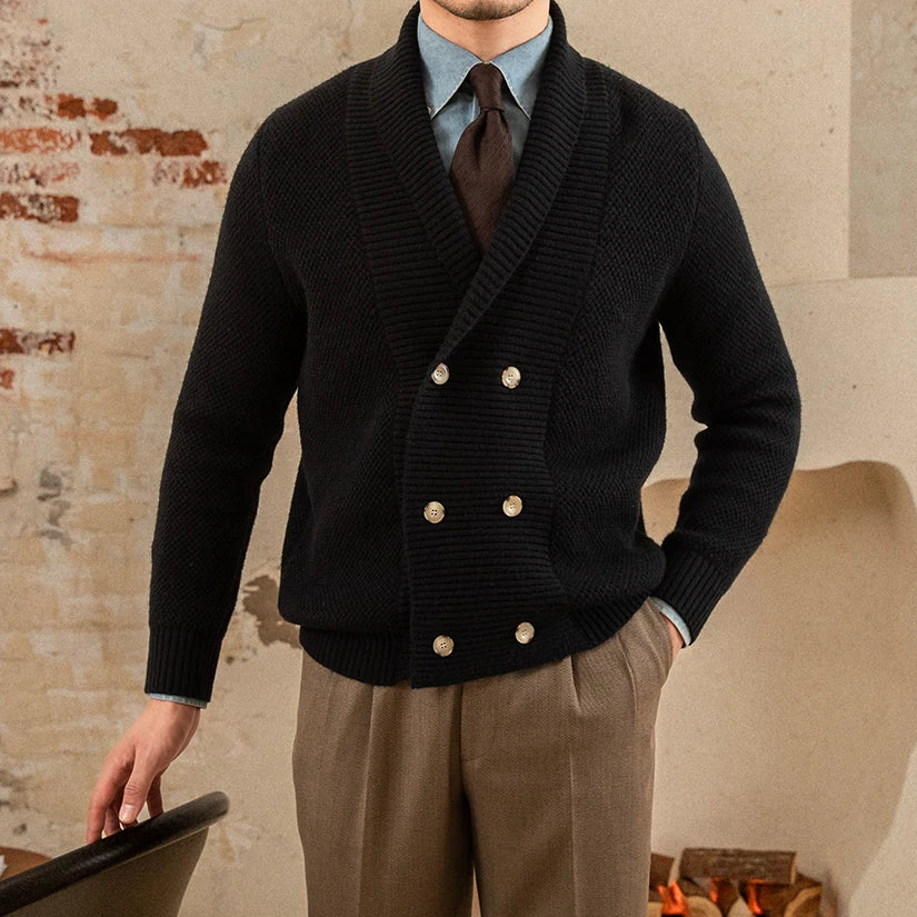 Cardigan croisé homme