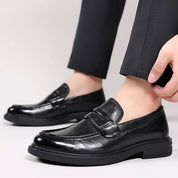 Mocassin cuir noir homme