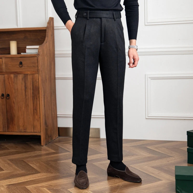 Pantalon pince noir homme