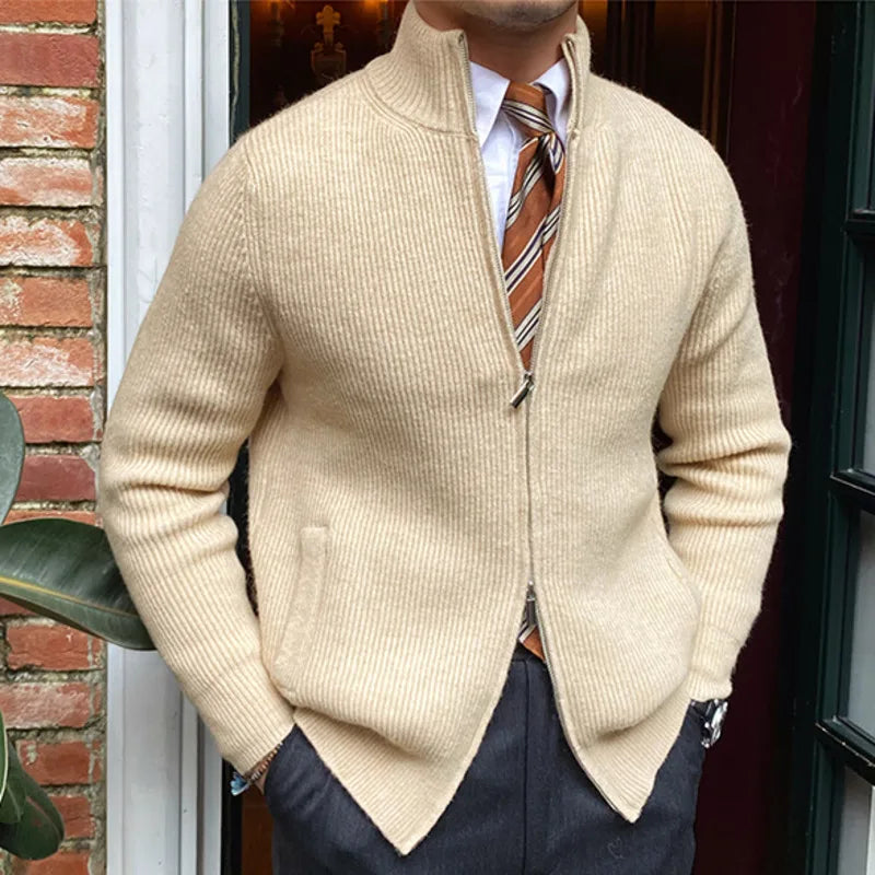 Men's Irish wool cardigan – Style Old Money - Main Image