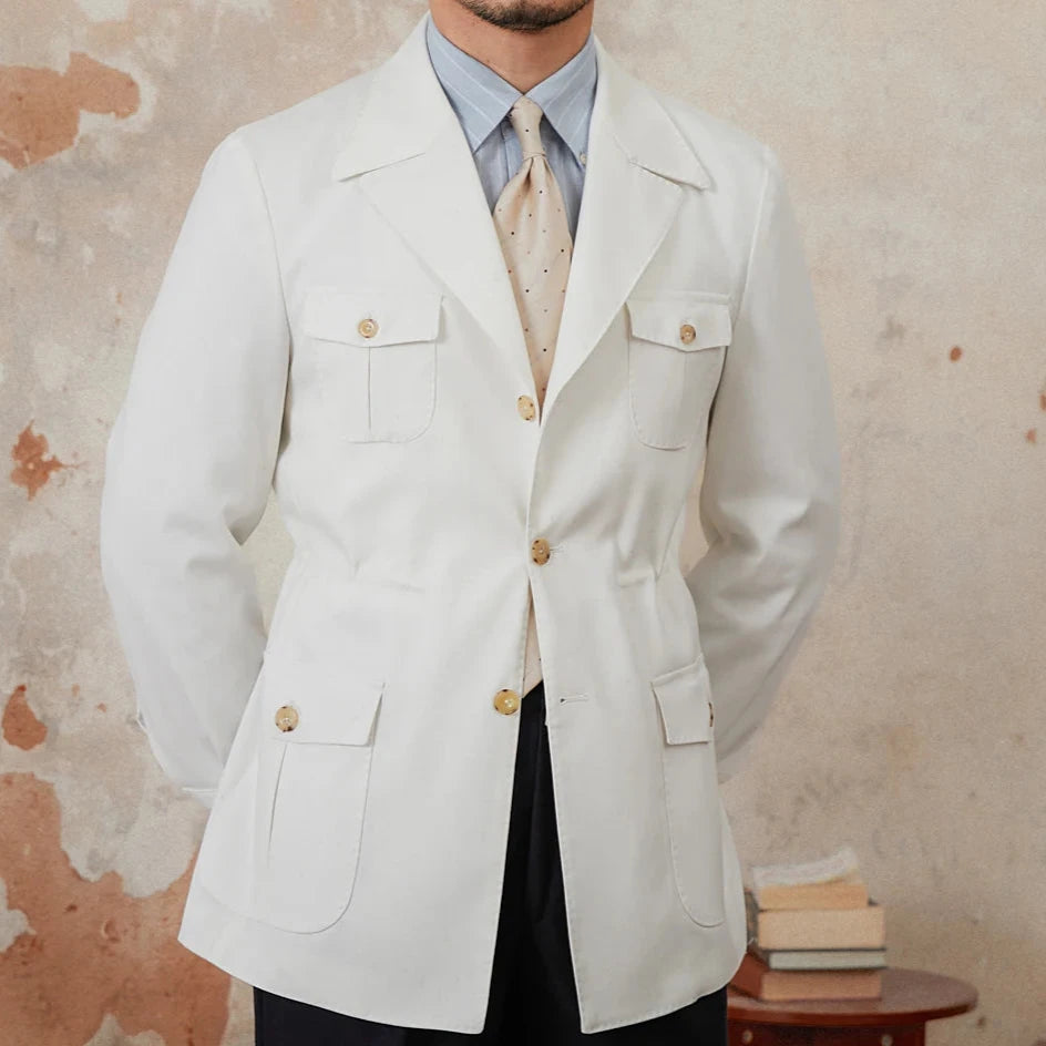 Veste saharienne blanc homme