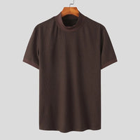 Geribbeld T-shirt - Bruin / XXXL