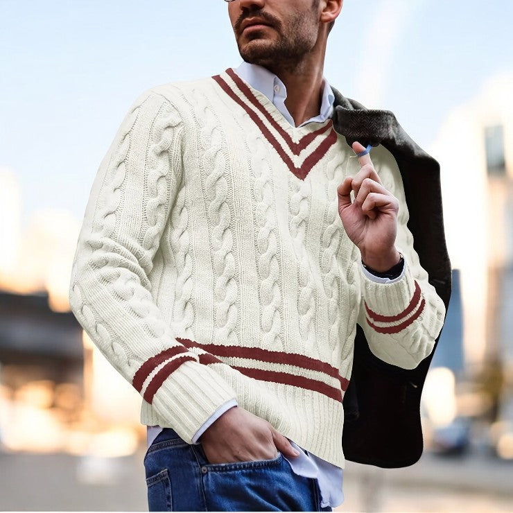 Men's V-neck tennis sweater – Style Old Money